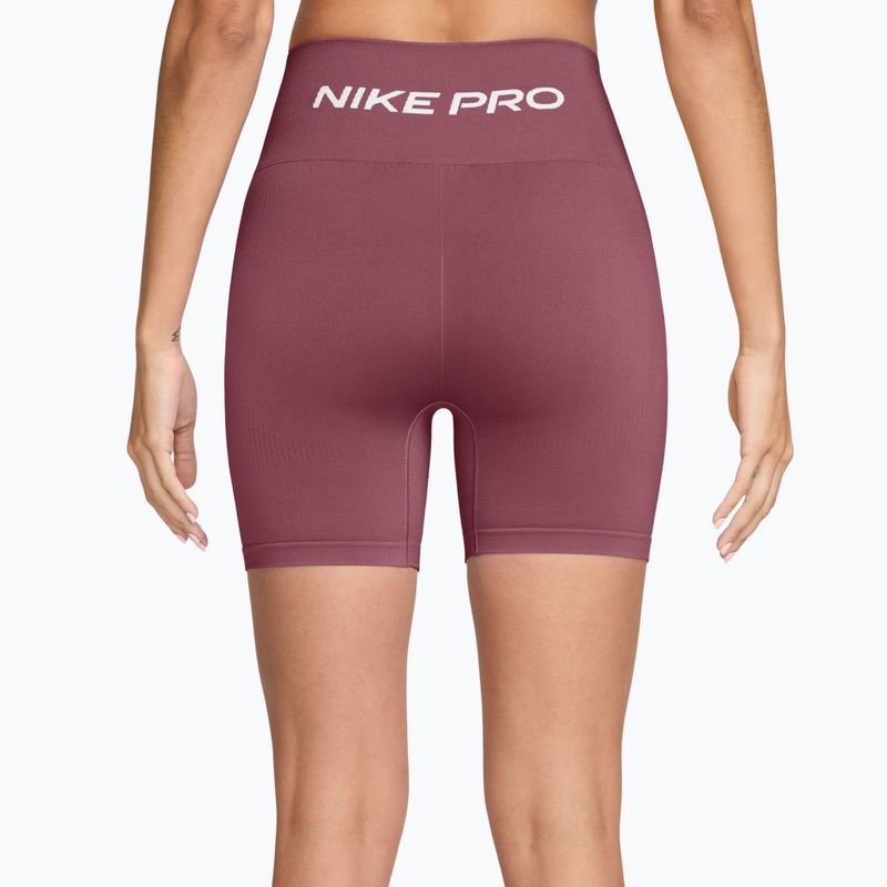 Damen Trainingsshorts Nike Pro Seamless pink smoke/white 2