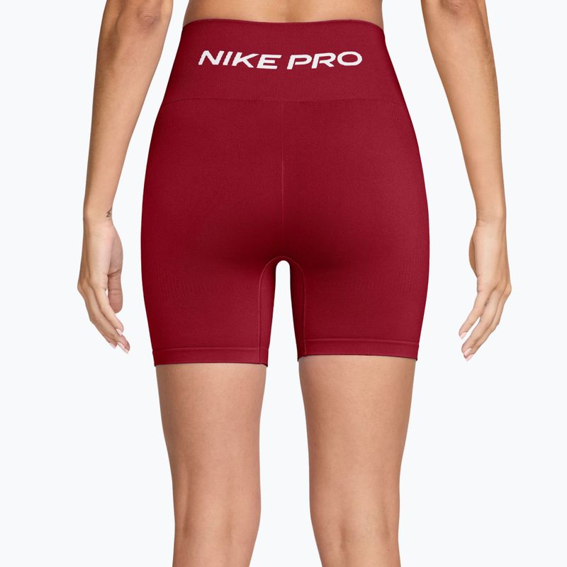 Damen Trainingsshorts Nike Pro Seamless tough red/white 2