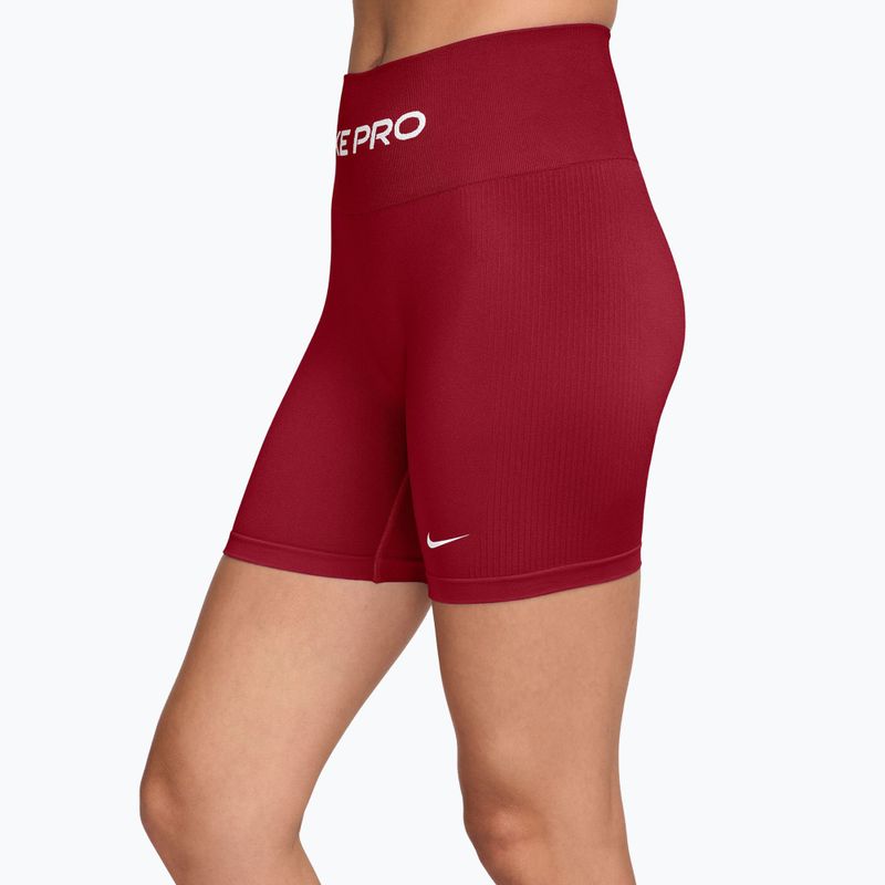 Damen Trainingsshorts Nike Pro Seamless tough red/white 3