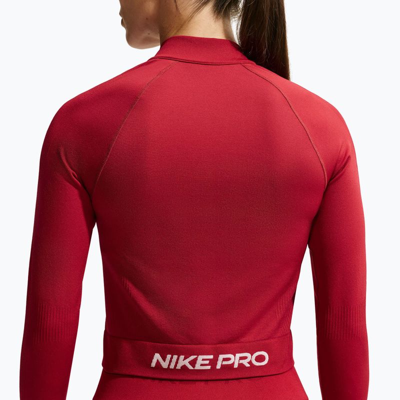 Damen-Trainingssweatshirt Nike Pro Seamless tough red/white 5