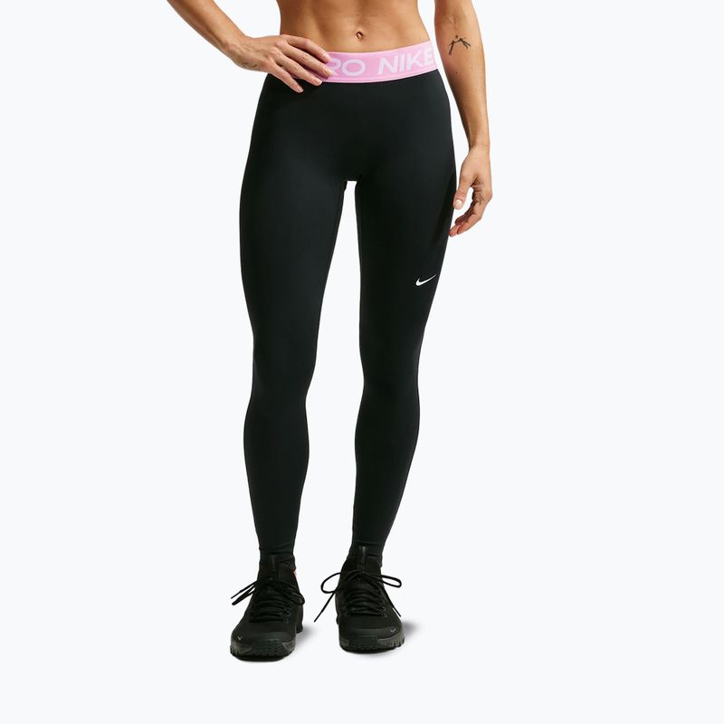 Damenleggings Nike Pro black/pink rise/white 7