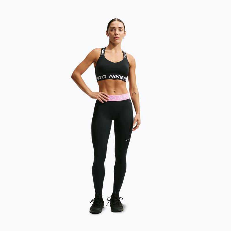 Damenleggings Nike Pro black/pink rise/white 2
