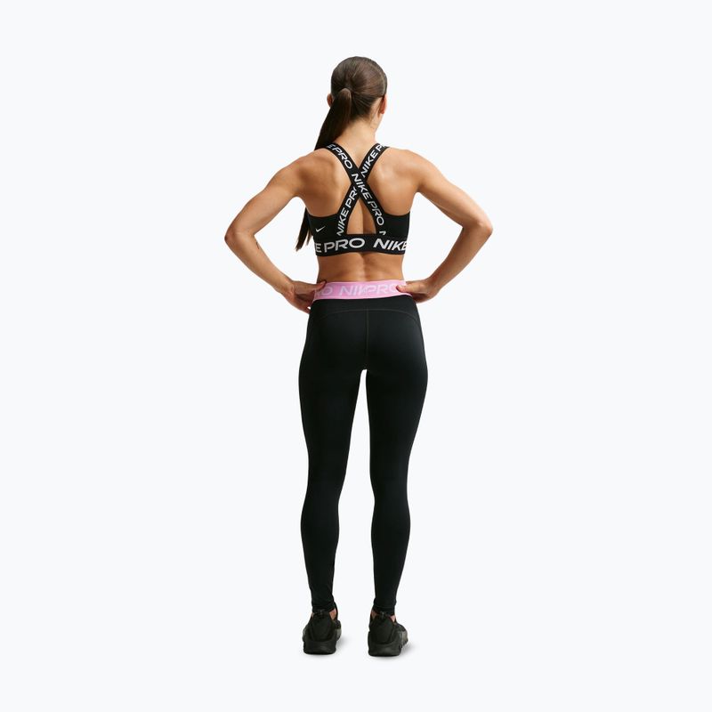 Damenleggings Nike Pro black/pink rise/white 3