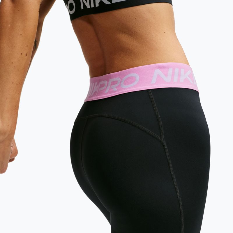Damenleggings Nike Pro black/pink rise/white 4