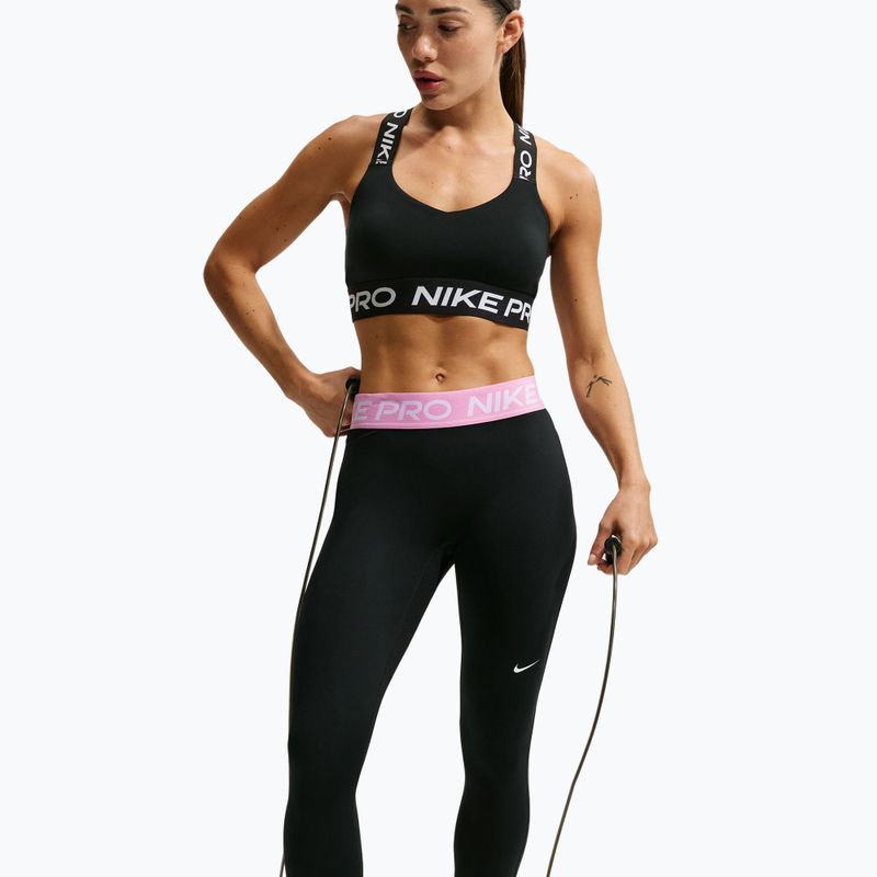 Damenleggings Nike Pro black/pink rise/white 5