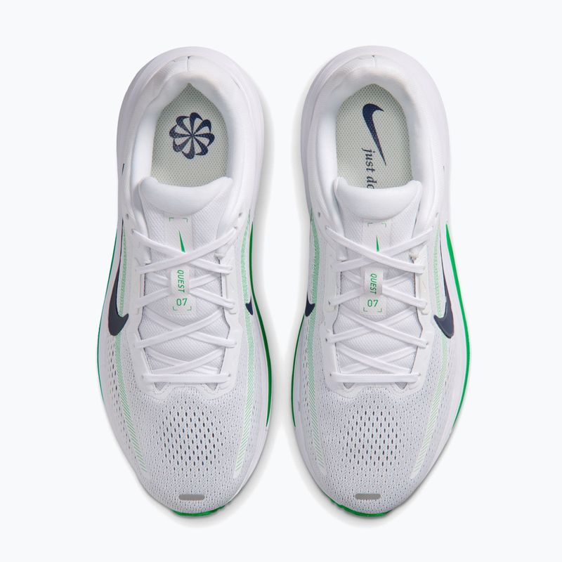 Herren-Laufschuhe Nike Quest 7 white/green spark/midnight navy 5
