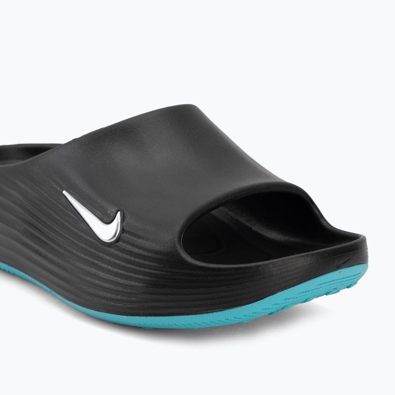 Herren-Badelatschen Nike ReactX Rejuven8 black/gamma blue/metallic silver 7