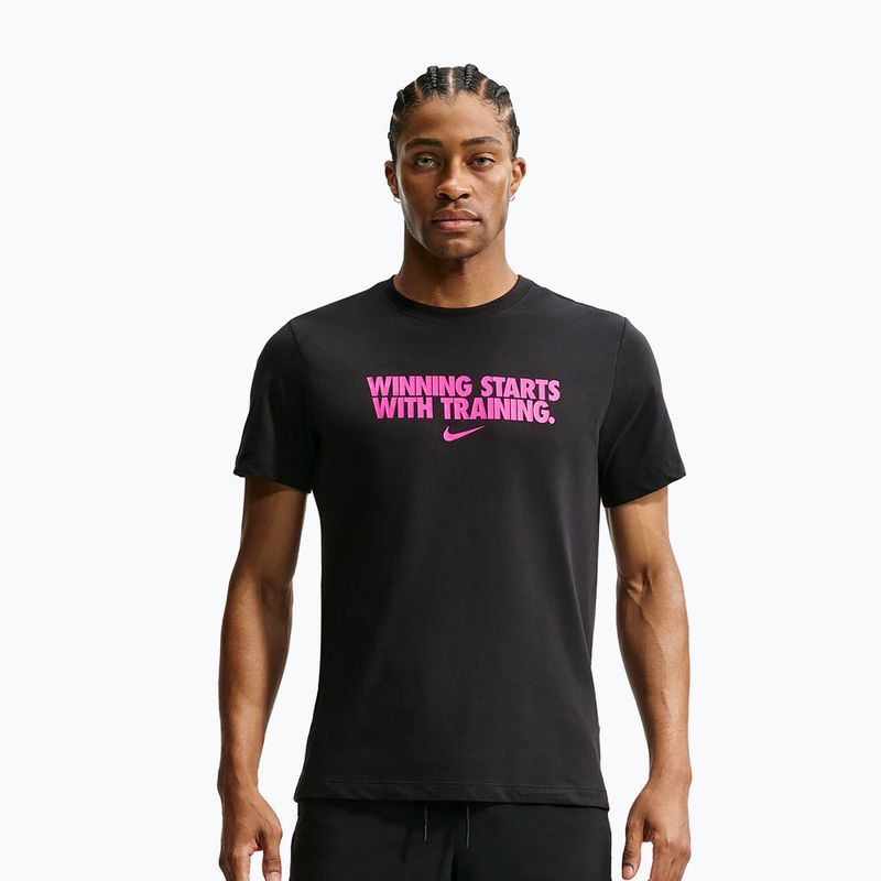 Trainings-T-Shirt Herren Nike Dri-Fit Winning black/hyper pink