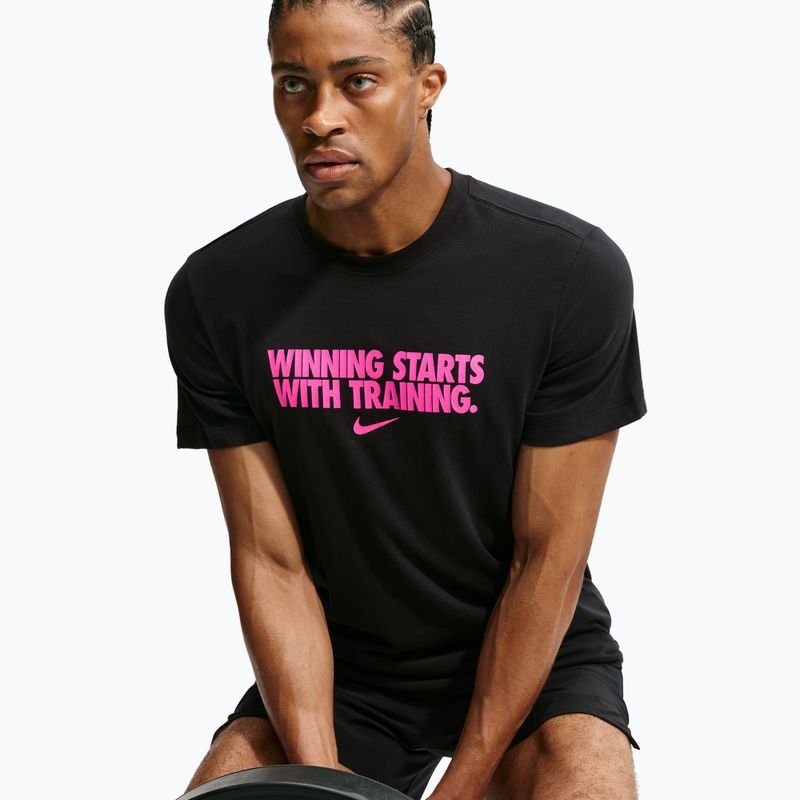 Trainings-T-Shirt Herren Nike Dri-Fit Winning black/hyper pink 5