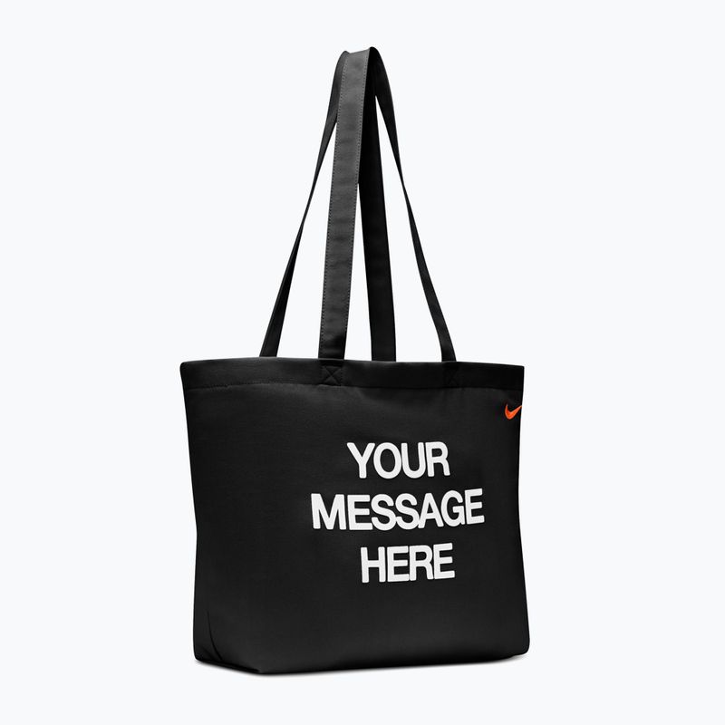 Tasche Nike Heritage "Your Message Here" Tote 22 l black/white/safety orange 2