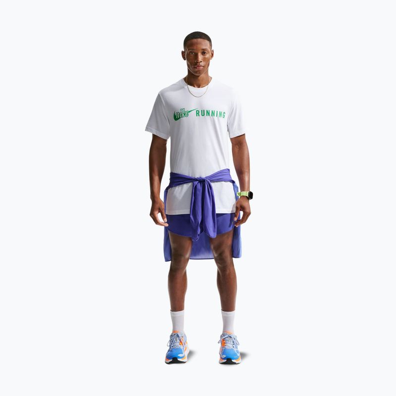 Herren-Laufshirt Nike Dri-Fit Running T-Shirt white/green spark 2