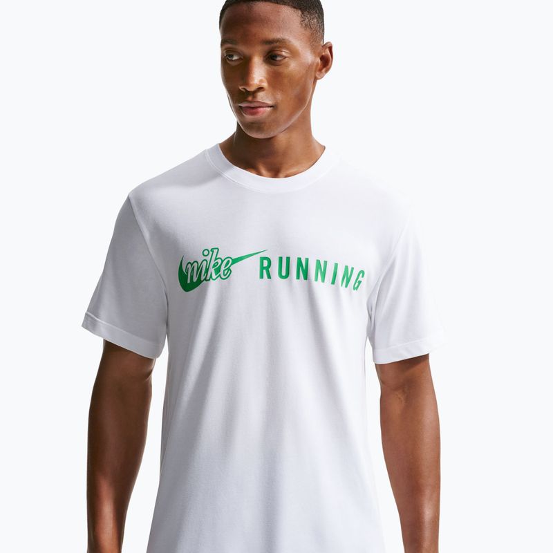 Herren-Laufshirt Nike Dri-Fit Running T-Shirt white/green spark 4