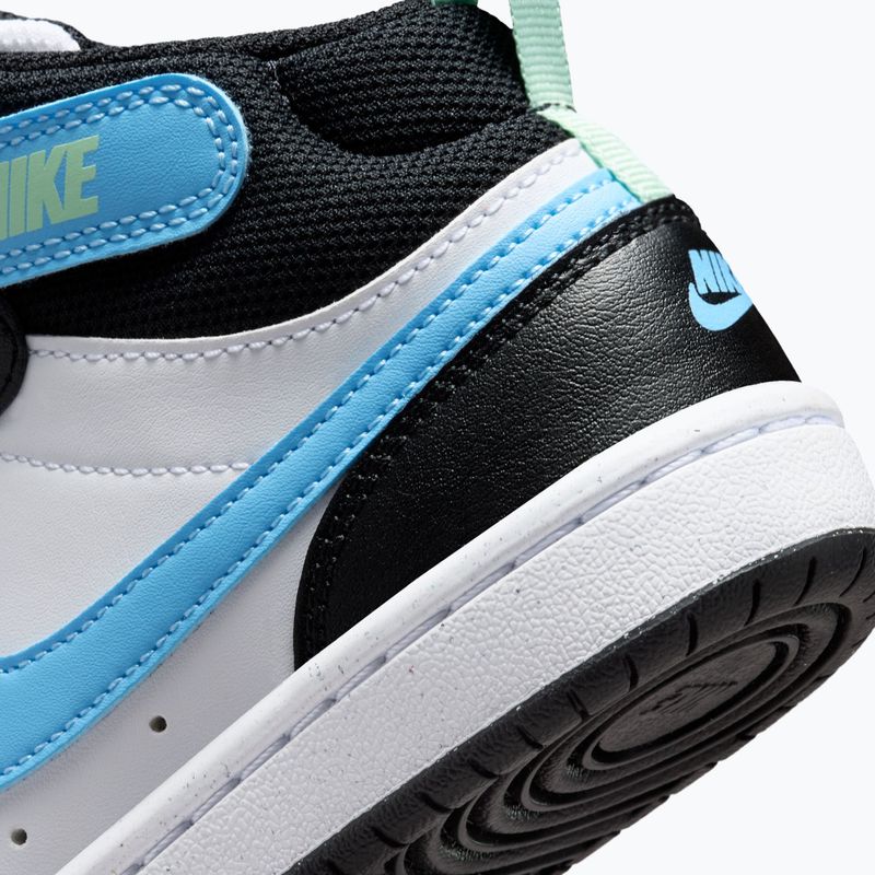 Kinderschuhe Nike Court Borough Mid 2 white/black/arctic green/football blue 6