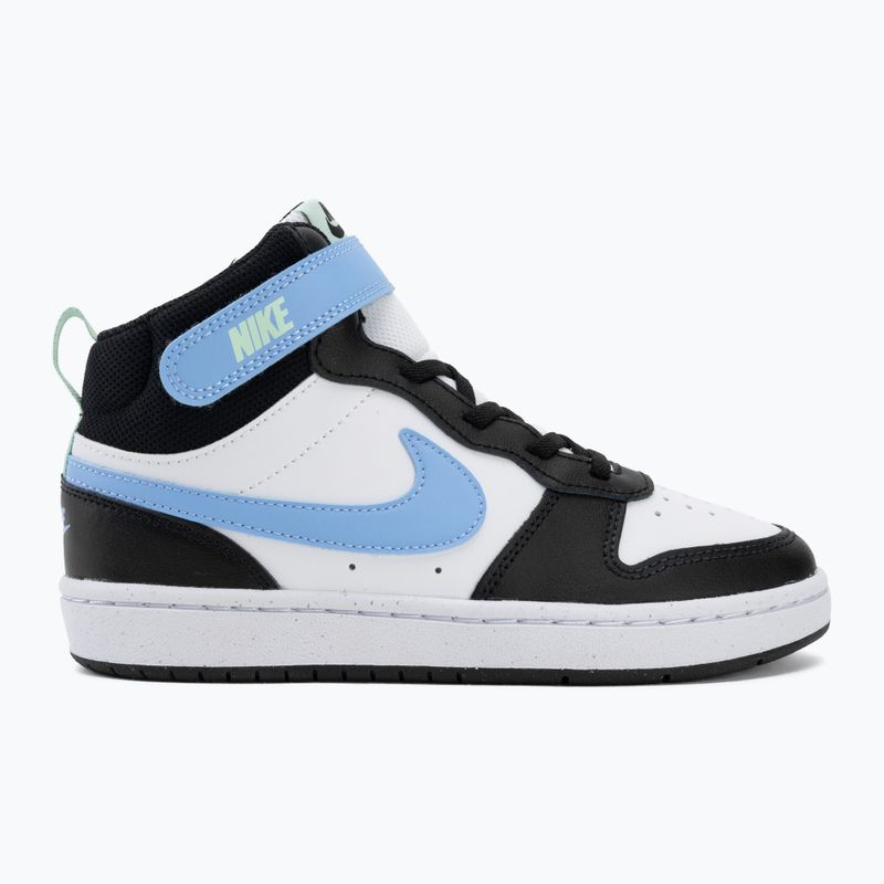 Kinderschuhe Nike Court Borough Mid 2 white/black/arctic green/football blue 2
