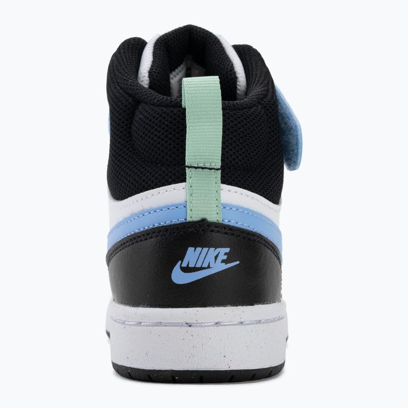 Kinderschuhe Nike Court Borough Mid 2 white/black/arctic green/football blue 6