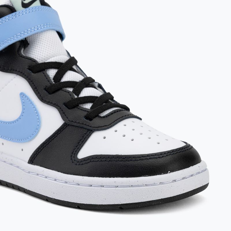 Kinderschuhe Nike Court Borough Mid 2 white/black/arctic green/football blue 7