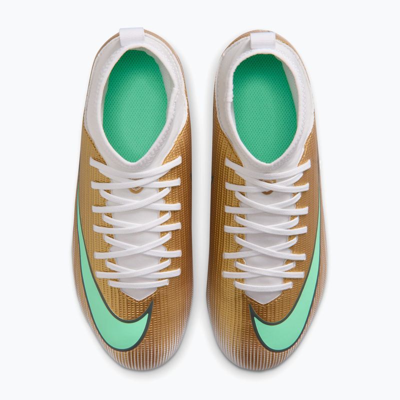 Kinder-Fußballschuhe Nike Jr. Mercurial Superfly 11 Club "Kylian Mbappé" metallic gold/green glow 4