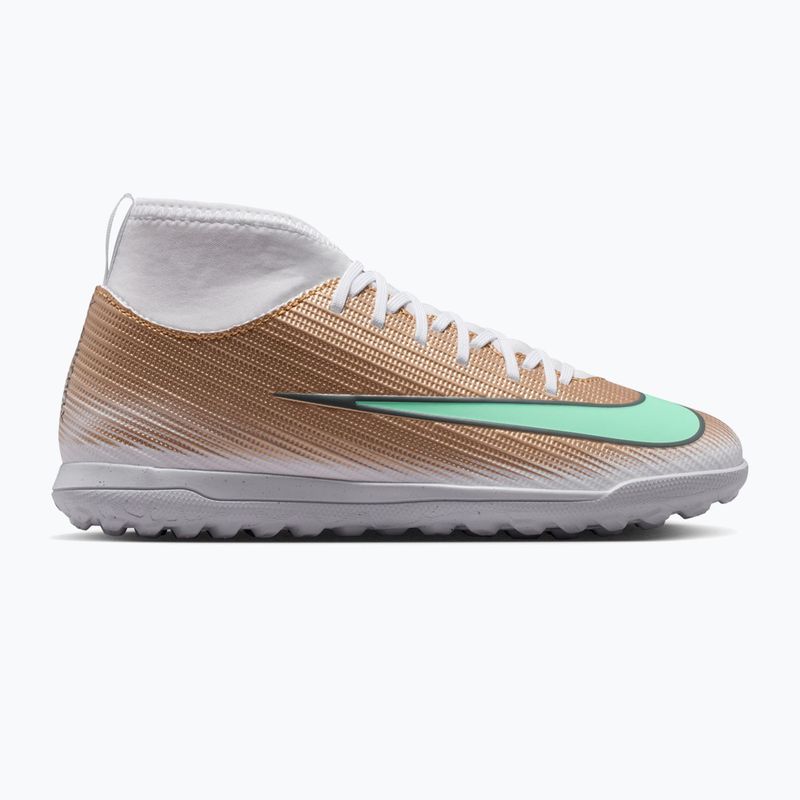 Kinder-Fußballschuhe Nike Jr. Mercurial Superfly 11 Club "Kylian Mbappé" metallic gold/green glow