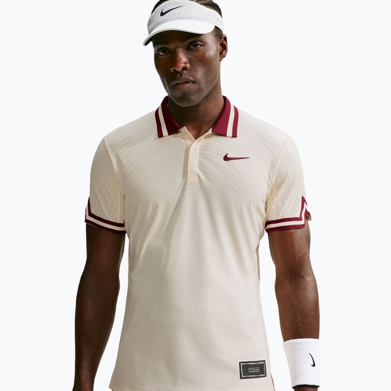Poloshirt Nike Court Slam Aero-Fit Pale Ivory/Team Red
