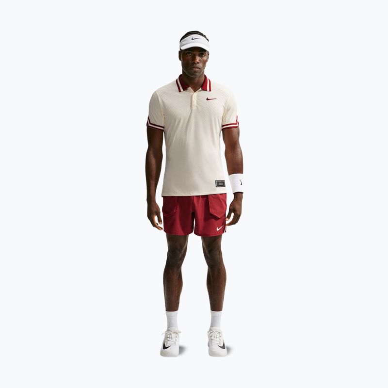 Poloshirt Nike Court Slam Aero-Fit Pale Ivory/Team Red 2