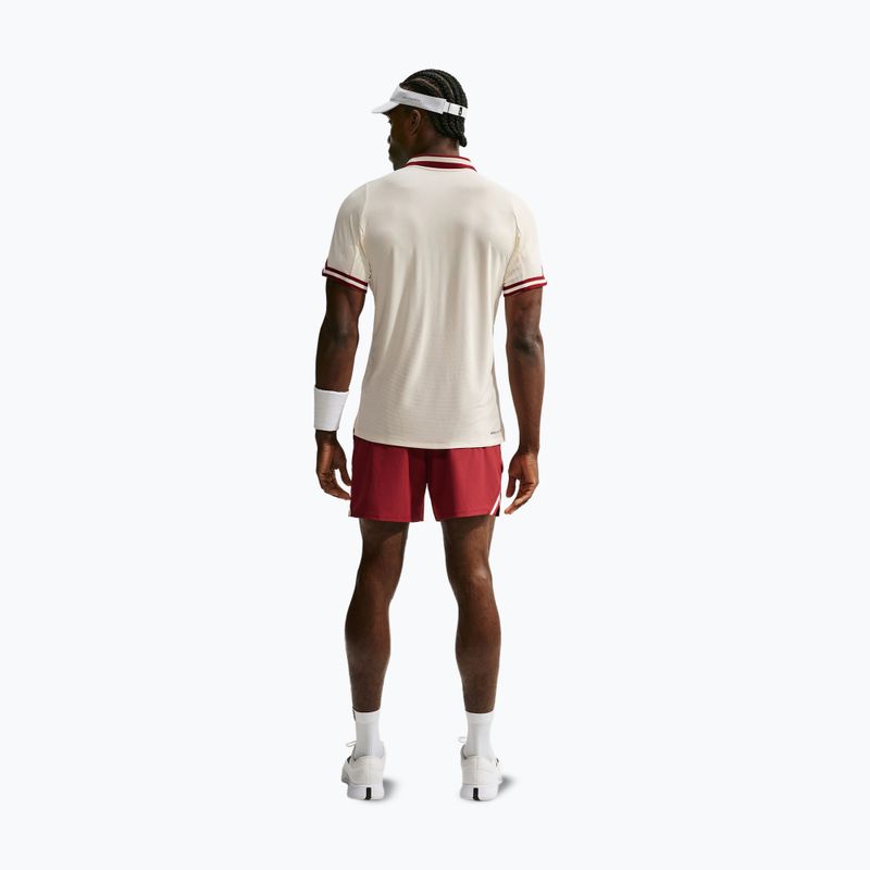 Poloshirt Nike Court Slam Aero-Fit Pale Ivory/Team Red 3