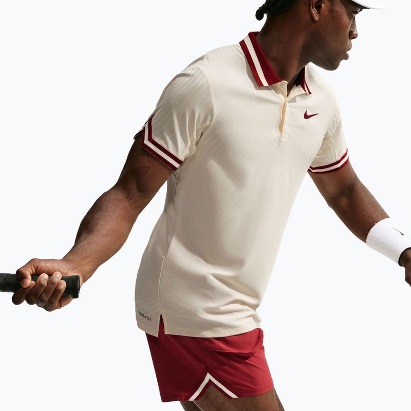Poloshirt Nike Court Slam Aero-Fit Pale Ivory/Team Red 4
