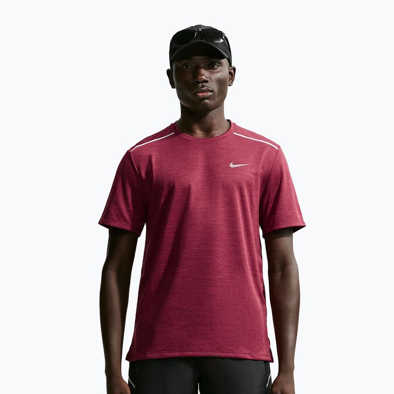 Herren-Laufshirt Nike Miler Dri-Fit UV tough red/mystic dates