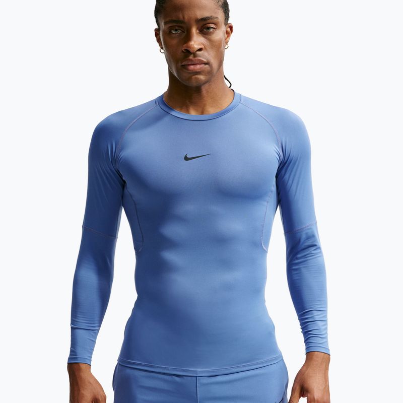 Herren-Trainingslangarmshirt Nike Pro indigo storm/black