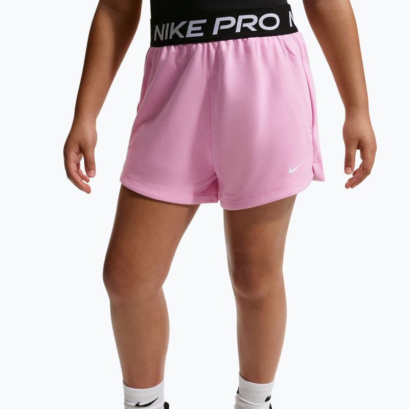 Kindershorts Nike Pro Fleece pink rise/pink rise/black/white 5