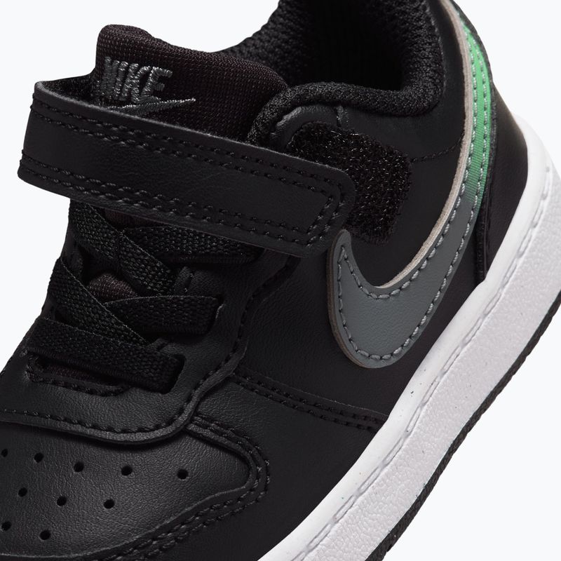 Kinderschuhe Nike Court Borough Low black/smoke grey/white/illusion green 5