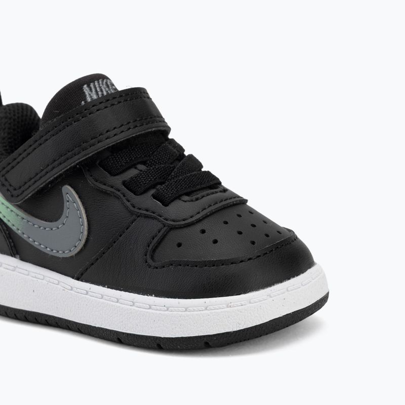 Kinderschuhe Nike Court Borough Low black/smoke grey/white/illusion green 7