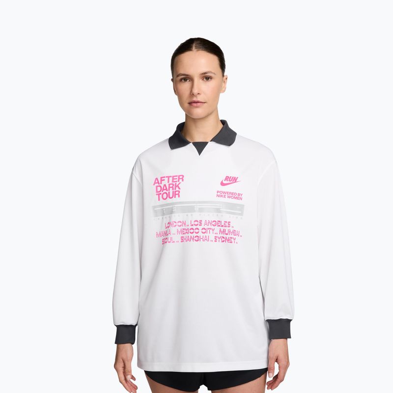 Damen-Laufshirt mit langen Ärmeln Nike After Dark Tour white/anthracite