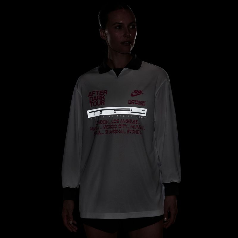 Damen-Laufshirt mit langen Ärmeln Nike After Dark Tour white/anthracite 4