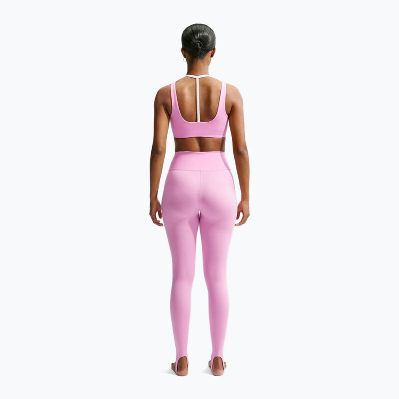 Damen-Trainingsleggings Nike One pink rise/white 3