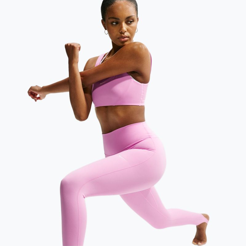 Damen-Trainingsleggings Nike One pink rise/white 8