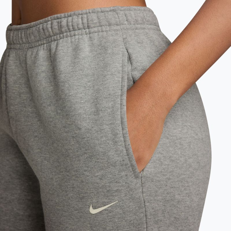 Damenhose Nike Studio Fleece dark grey heather/sail 3