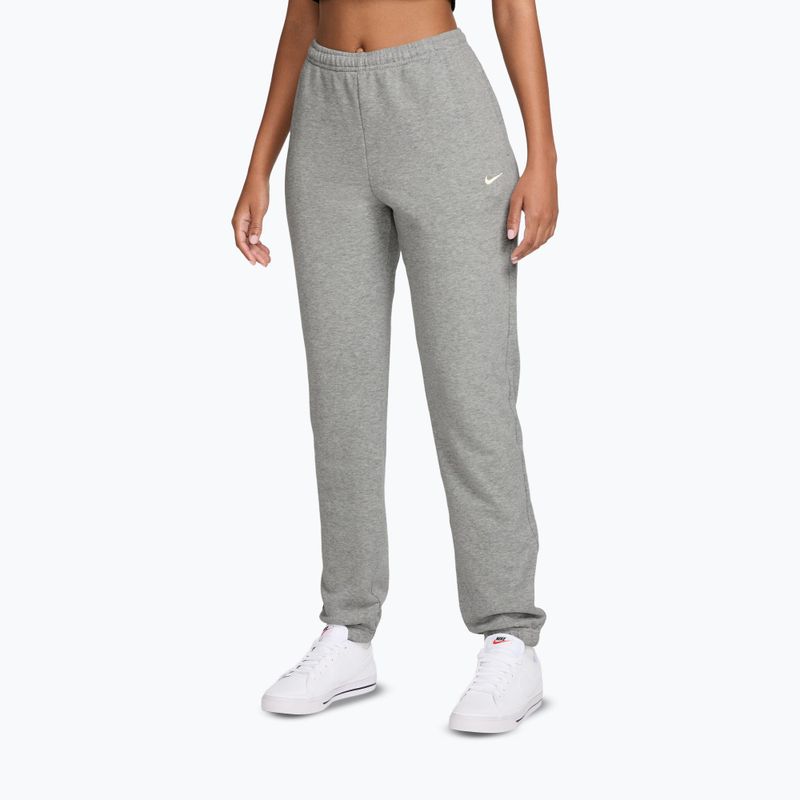 Damenhose Nike Studio Fleece dark grey heather/Sail