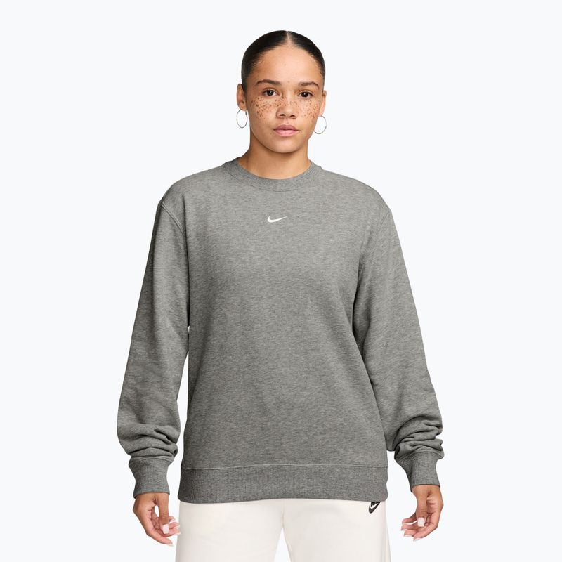 Damenpullover Nike Studio Fleece Lightweight dark grey heather/sail