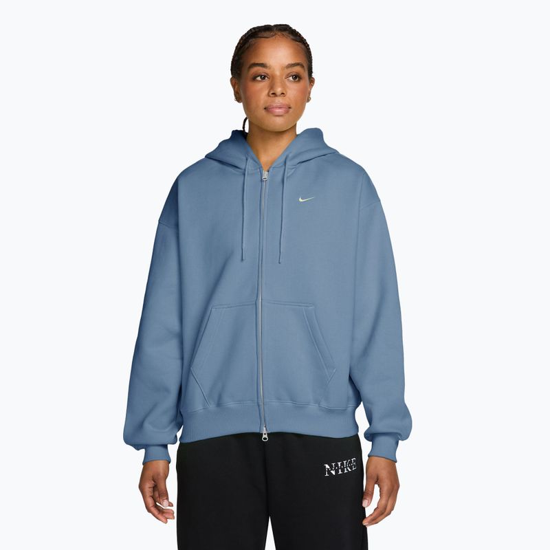 Damenpullover Nike Studio Fleece Medium Weight Oversized Full Zip work blue/sail