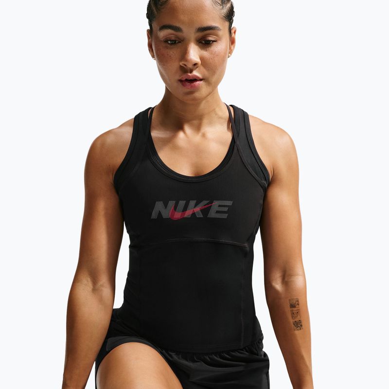 Damen-Trainingsshirt Nike One black/black/university red/white 3