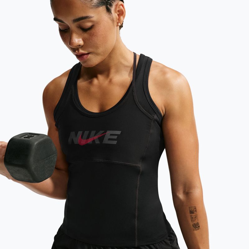 Damen-Trainingsshirt Nike One black/black/university red/white 5