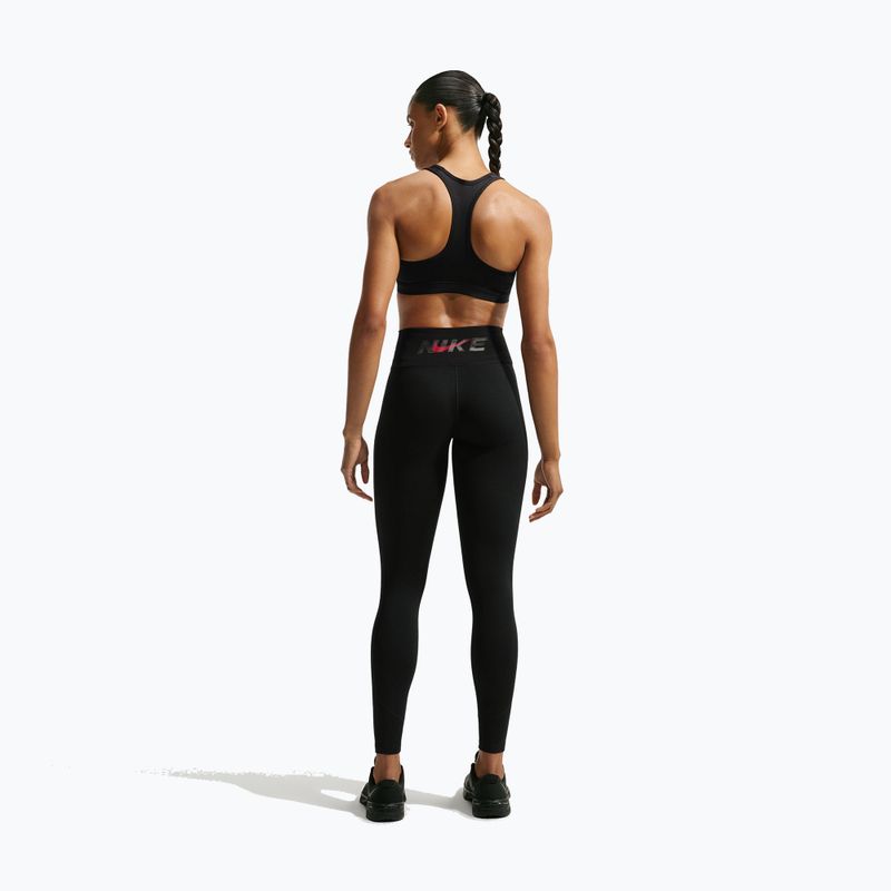 Damenleggings Nike One black/black/university red/white 3