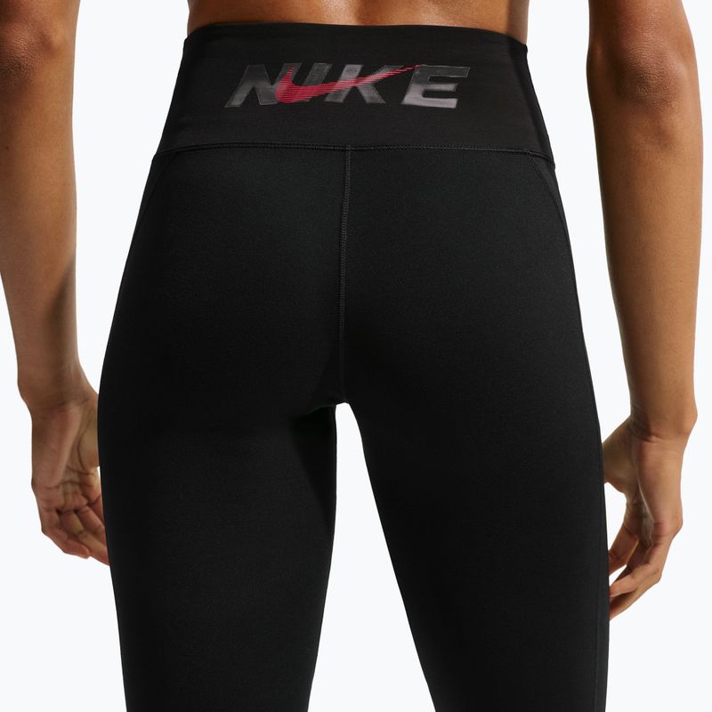 Damenleggings Nike One black/black/university red/white 5