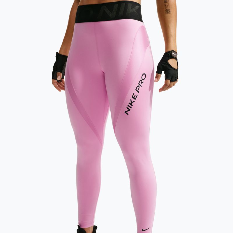 Damen-Trainingsleggings Nike Pro Sculpt High-Waisted 7/8 pink rise/black/black 4