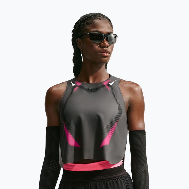 Damen-Laufshirt Nike AeroSwift iron grey/volt/white