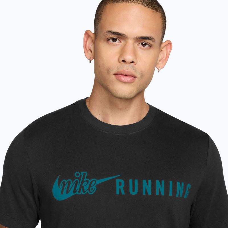 Herren-Laufshirt Nike Dri-Fit Running T-Shirt black/bright spruce 3