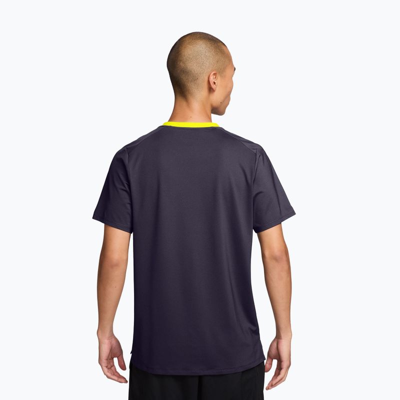 Herren Tennis-Shirt  Nike Court Advantage purple dynasty/lemon venom/lemon venom 2