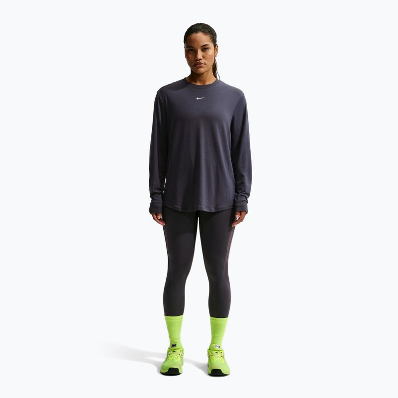 Damen-Trainingslangarmshirt Nike One Relaxed Dri-Fit gridiron/white 2