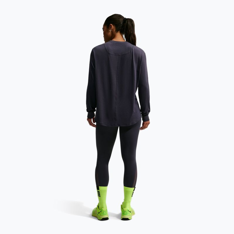 Damen-Trainingslangarmshirt Nike One Relaxed Dri-Fit gridiron/white 3