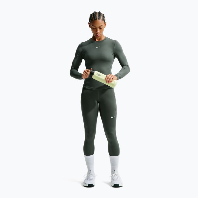 Damen-Trainingslangarmshirt Nike One Fitted camo green/white 2